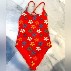 Marine layer swimsuit one piece women groovy flowers